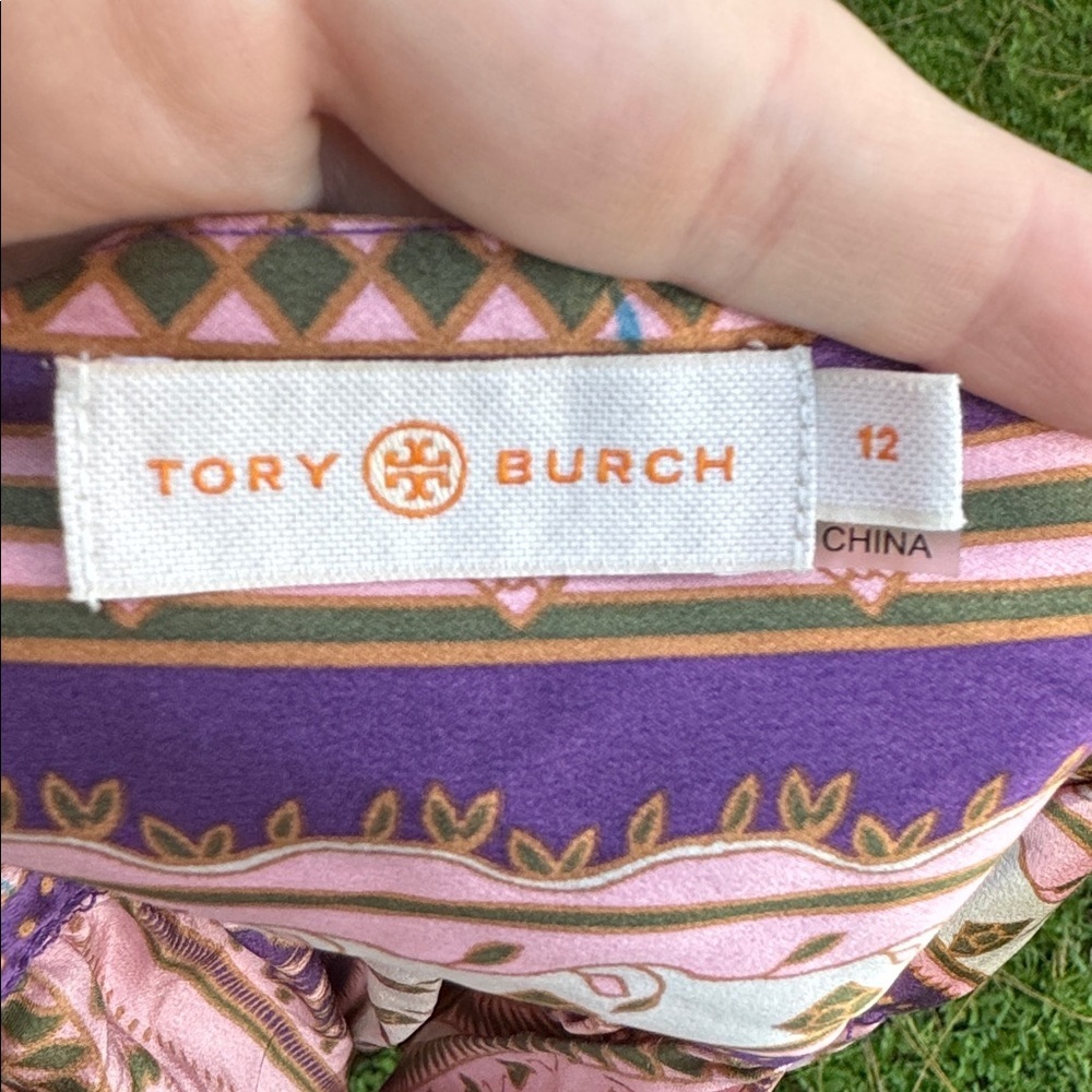 Tory Burch Striped Satin Burnout Blouse (8) & Skirt (12), size 8 & 12 - Picture 11 of 12